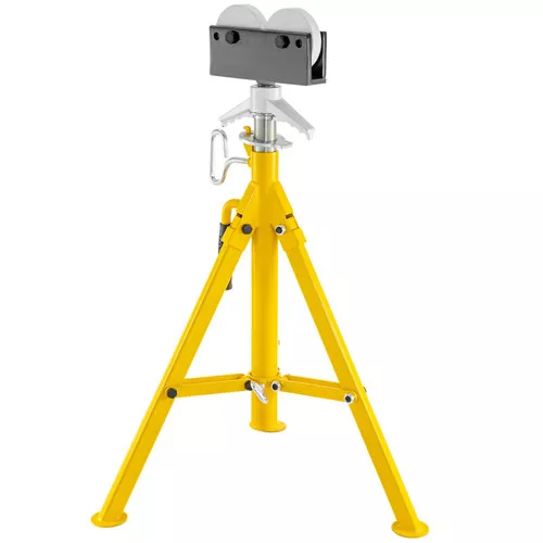 0.5-12 inch Roller Pipe Stand Adjustable Height 32"-55" Pipe 2500Lb Capacity Jack Stands Folding Portable High Folding Pipe Stand with Roller Head Fold A Trailer Jacks