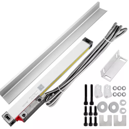 1 Axis Lathe Linear Scale 250mm with Accuracy 0.0002" Optical Length Precision Linear Scale Aluminum Body for Mill Milling Lathe Machine with Accessories (250mm(10"))