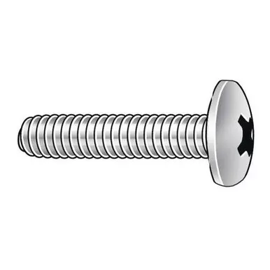 #10-24 x 1 in Phillips Truss Machine Screw, Plain 18-8 Stainless Steel, 100 PKU51862.019.0100
