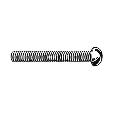 #10-24 x 2 in Slotted Round Machine Screw, Zinc Plated Steel, 100 PKU24210.019.0200