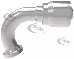 110 Degree Elbow Crimp Fitting with Code 61 Flange for 1 Inch Hydraulic Hose