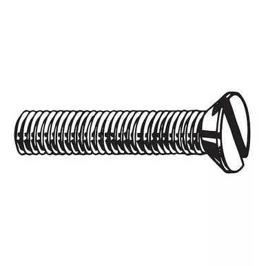 #12-24 x 1-2 in Slotted Flat Machine Screw, Plain Brass, 50 PKU48170.021.0050