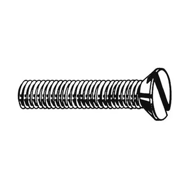 #12-24 x 2 in Slotted Flat Machine Screw, Zinc Plated Steel, 100 PKU24540.021.0200