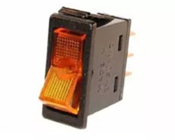 16 Amp Amber Illuminated Rocker Switch for Agricultural Equipment Dashboards