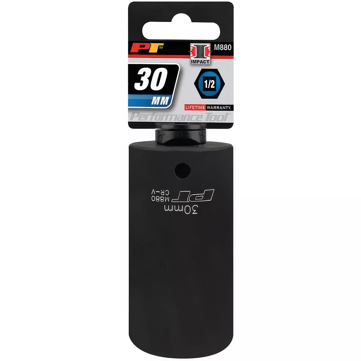 30MM X 6 POINT DEEP WELL IMPACT SOCKET - 1/2 INCH DRIVE