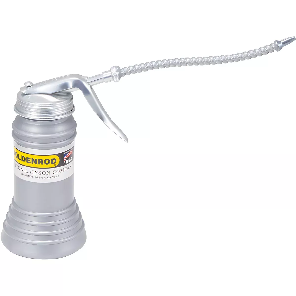 6 OUNCE PISTOL PUMP OILER WITH FLEXIBLE SPOUT - PLASTIC CONTAINER