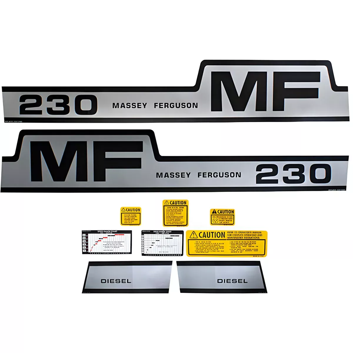 Decal Set for Massey Ferguson 230 Mylar