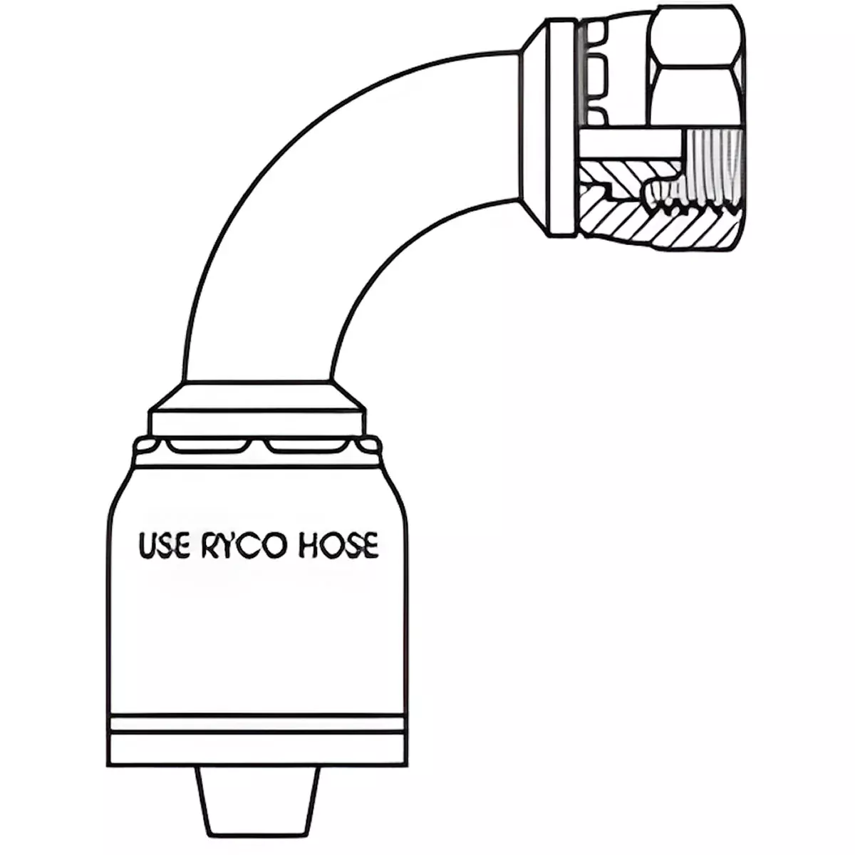 DKL FEMALE 24/60 CONE 90 DEGREE BEND