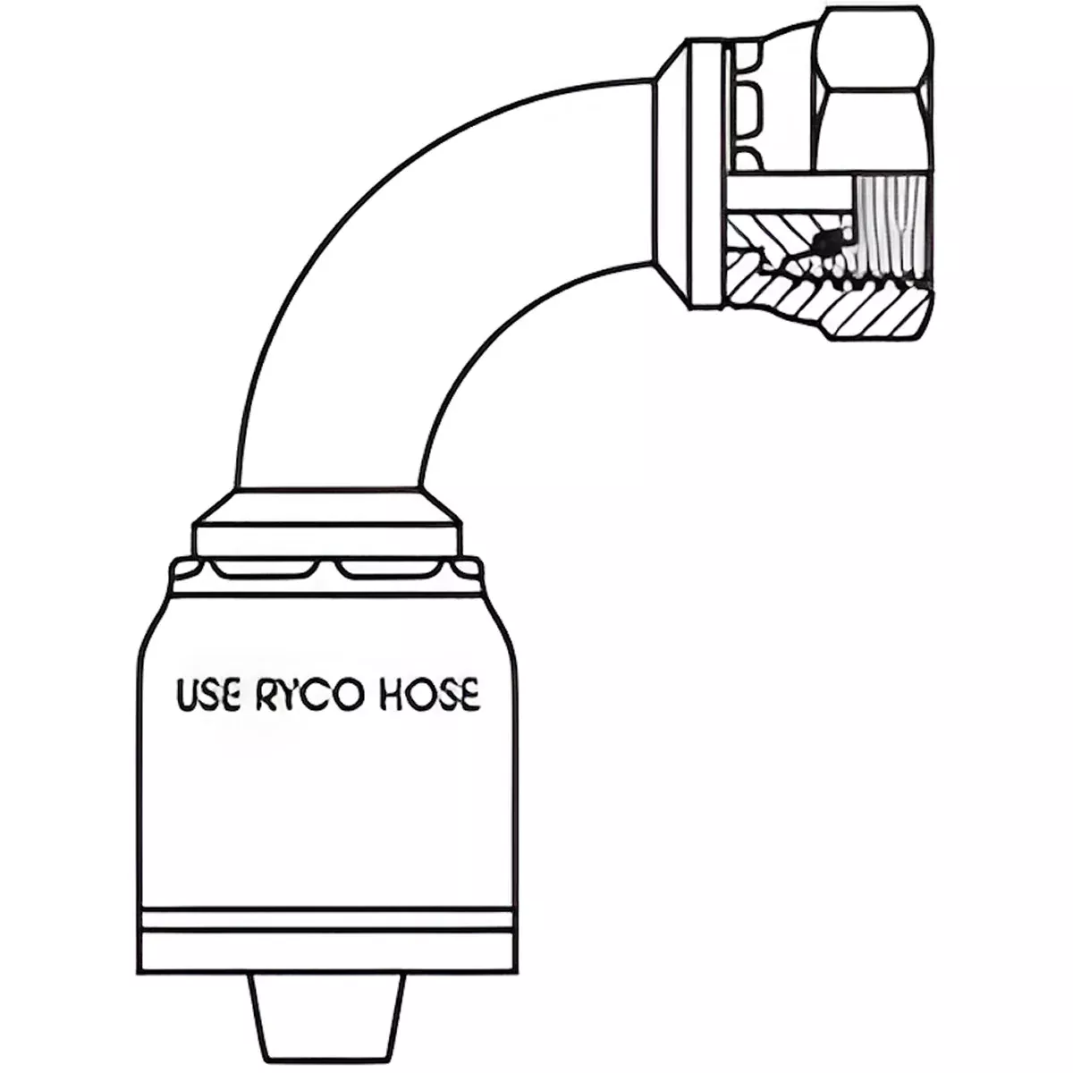 DKOL FEMALE 24 CONE 90 DEGREE BEND