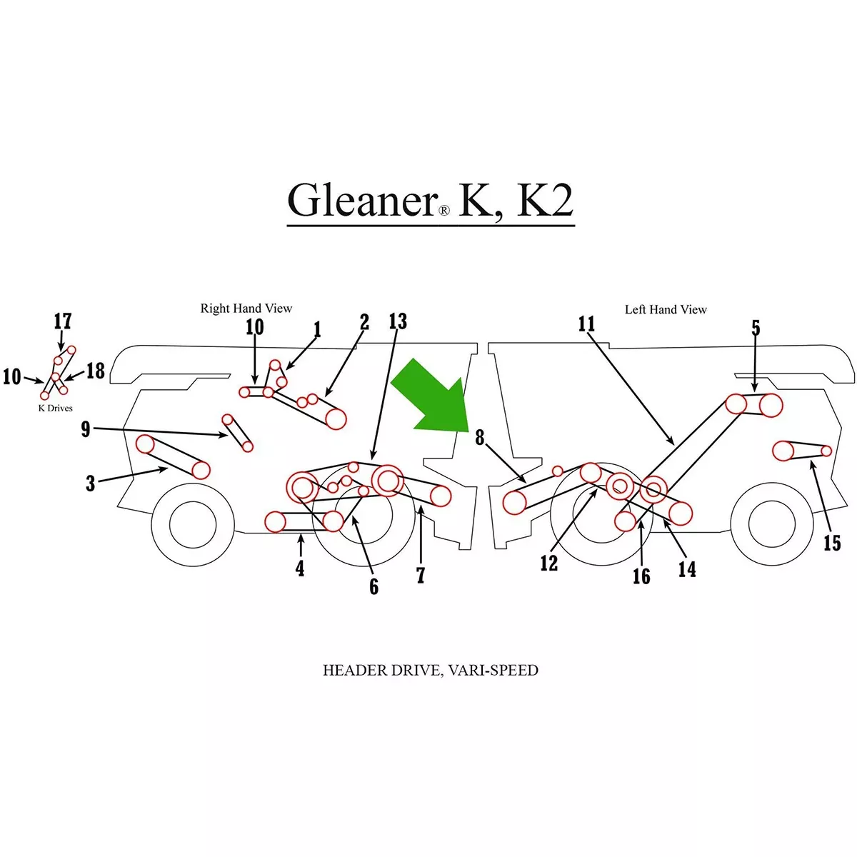 Header Drive Belt for Gleaner F2, F3, K2 | 71172514