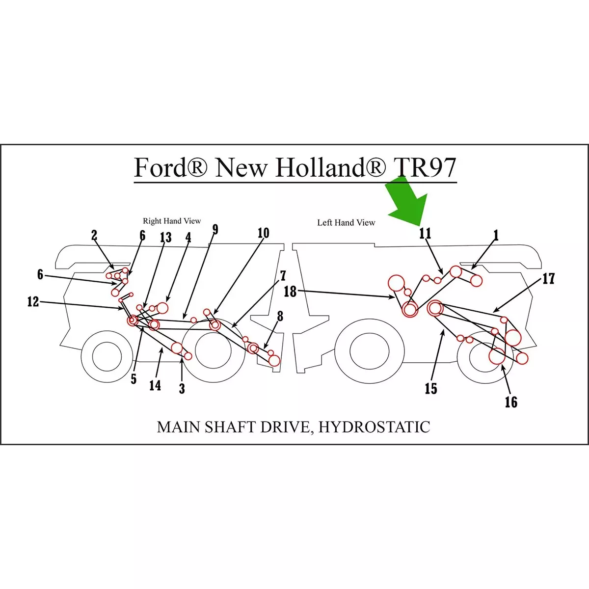 Hydrostatic Mainshaft Belt for Ford New Holland TR96, TR97 | 797979