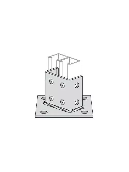 Power-Strut PS 3064 EG 3-1/4 Inch Electrogalvanized Double Column Channel Post Base