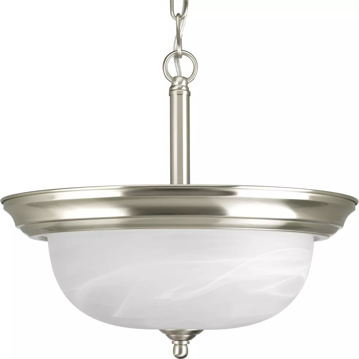 Progress P3927-09 Two-Light Dome Glass 13-1/4" Semi Flush Convertible