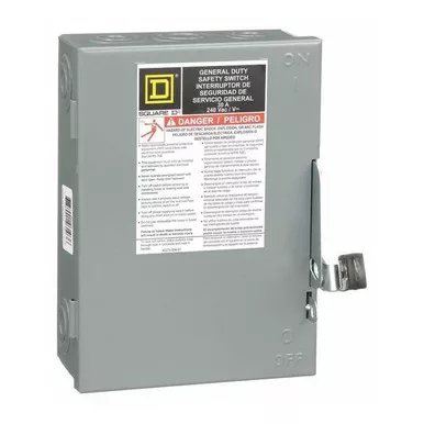 Square D Fusible, Safety Switch, General Duty, 240 V, 3PST D321N