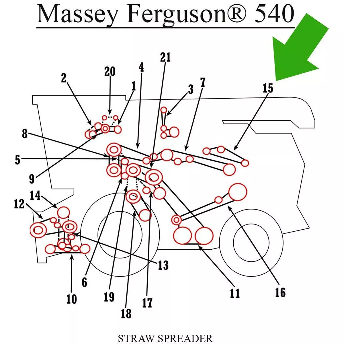 Straw Spreader Belt for Massey Ferguson 540 | 843742M1