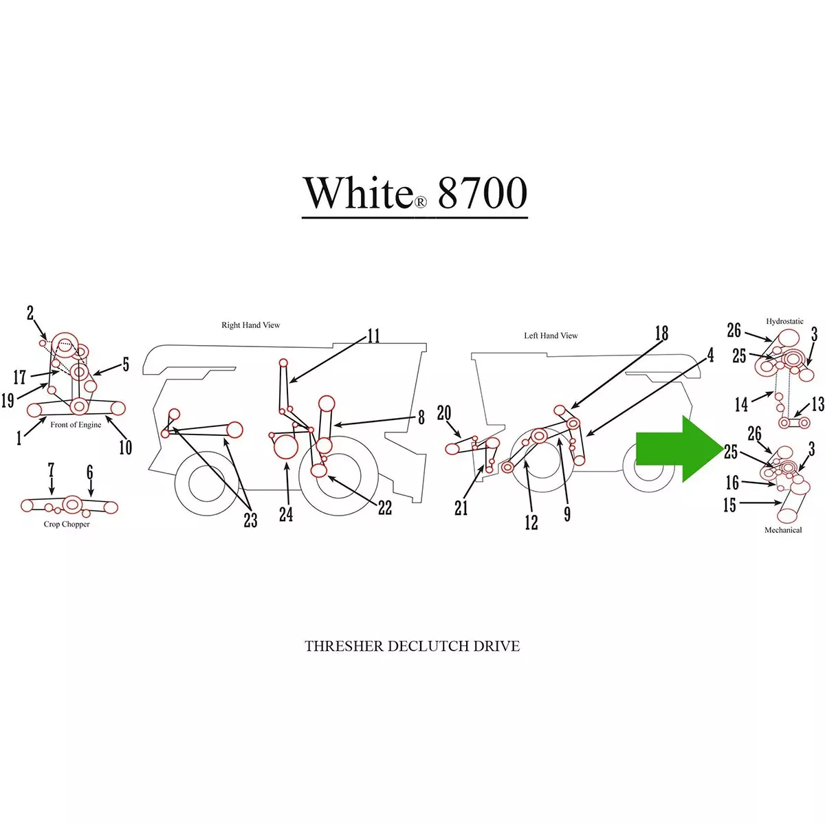 Thresher Declutch Drive Belt for White 8700 | 31-1779320