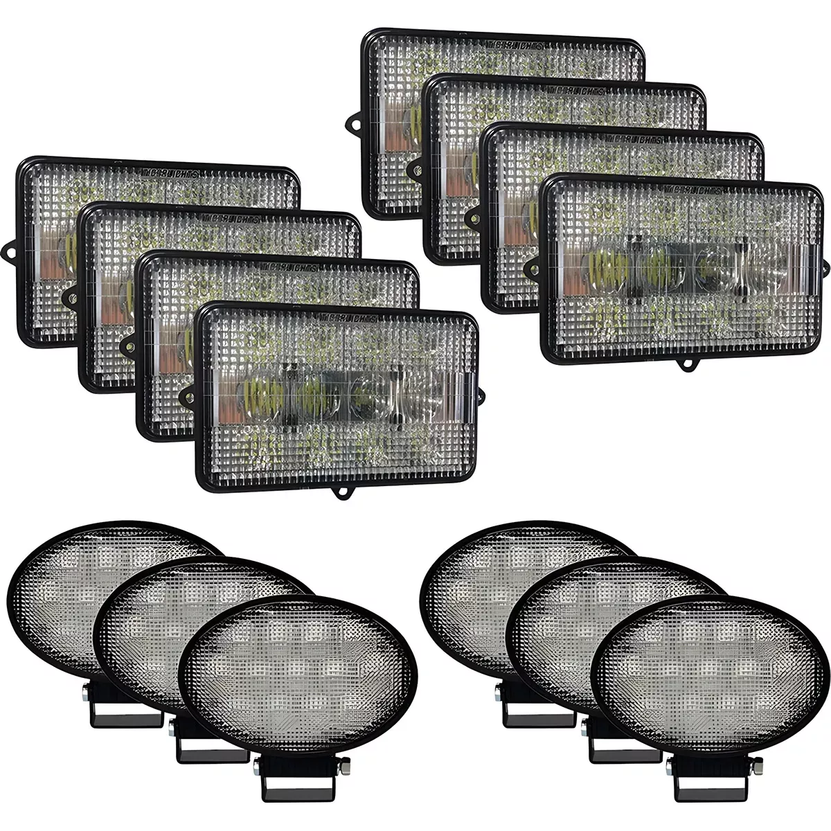 Tiger-Lights LED Light Kit for John Deere Combine, Rectangular | TLJDKIT4