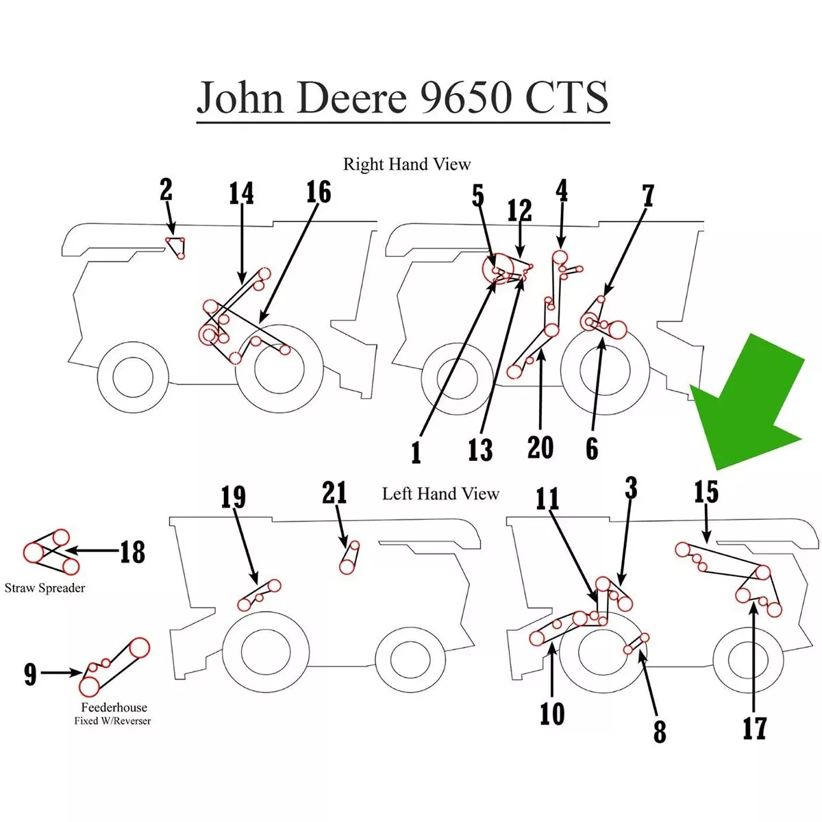 Tine Separator Belt for John Deere 9650CTS | H163106
