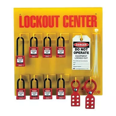 Zing Lockout Station,Filled,8 Padlocks 7114